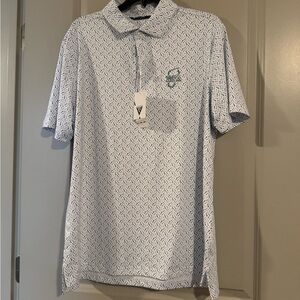 Waste Management Phoenix Open White and Green Patterned Men's polo